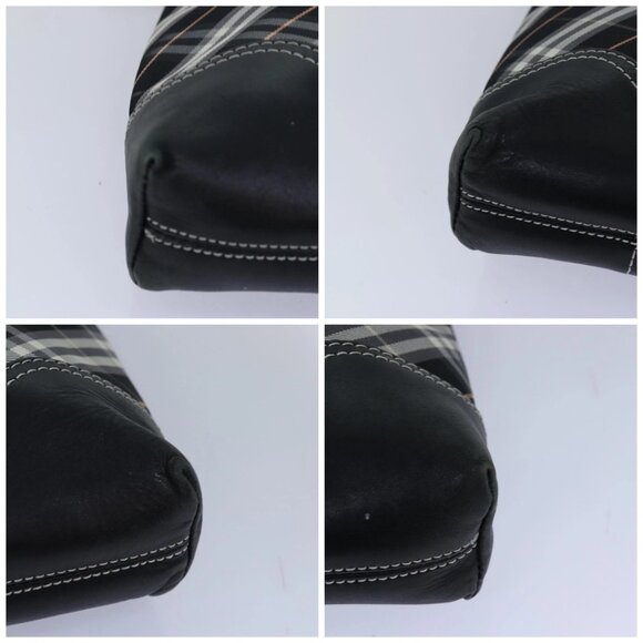 BURBERRY Nova Check Blue Label Shoulder Bag Nylon Black Auth 80167 - Picture 14 of 16